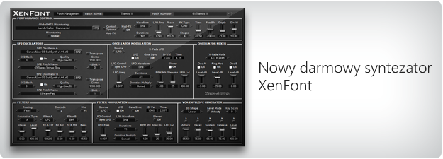 Xen-Arts выпустила XenFont - гибридный звуковой шрифт SF2 с двумя генераторами и субтрактивный синтезатор VST для Windows